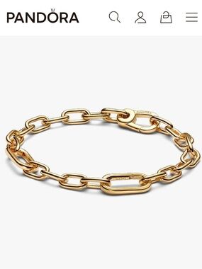 Pandora 14k plated small link chain bracelet